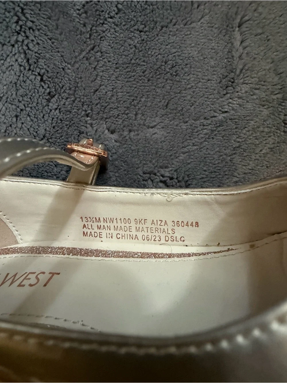 Nine West Youth Girls Aiza Rose Gold Mary Jane Block Heel Pumps